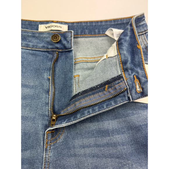 VIGOSS Women's Carpenter Denim Jean Shorts Size 27 Raw Hem Stretch High Waisted - Picture 5 of 8